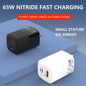 Chargeur GaN 65W USB C Mini Plug Double Sortie PD QC3.0 Charge Rapide Portable Prise EU US pour <span class=keywords><strong>iPhone</strong></span> MacBook Samsung Ordinateur Portable - Product Image 5