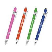 Stylo bille métallique élégant 2-en-1 avec logo personnalisé, écran capacitif, toucher doux, largeur d'écriture 1,0 mm, plusieurs couleurs, stylo noir
