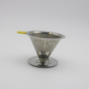 Thép không gỉ cà phê lọc cà phê nhỏ giọt tái sử dụng không cần giấy đổ qua nhỏ giọt thép không gỉ cà phê <span class=keywords><strong>Cone</strong></span> Lọc - Product Image 2