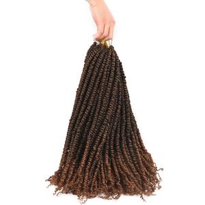 Pre-Bucle suave pasión primavera bomba giro mujeres pelucas Crochet trenza 100% pelo sintético - Product Image 5