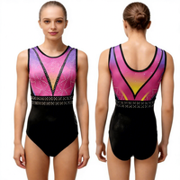 Vente flash - Justaucorps de gymnastique en strass personnalisé pour filles, tenue d'entraînement de danse, justaucorps de compétition de gymnastique, sublimation