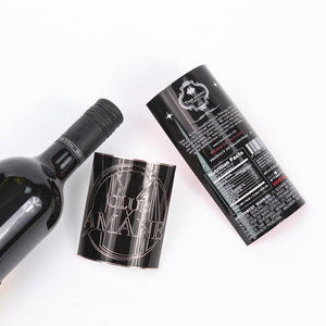 Étiquettes de vin en métal haut de gamme avec logo en relief personnalisé, autocollants en aluminium pour bouteilles de champagne et de spiritueux - Product Image 2