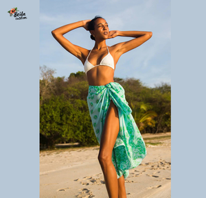 Hawaii Sarong pour femmes imprimé tropical <span class=keywords><strong>plage</strong></span> jupe portefeuille maillots de bain sans bretelles couverture pour vacances 1 pièce avec Logo avant - Product Image 1