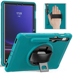 Casing keras TPU Samsung Galaxy Tab S7 11, sarung HP kasar plastik Universal dan dudukan putar untuk Samsung Galaxy TAB S7 11 "SM-T870/T875 Tab S9 2023 X710