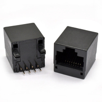 Connecteur RJ45 8P8C à un port de type 52E en plastique noir CAT6 UTP, fiche 8 positions pour câble réseau Ethernet
