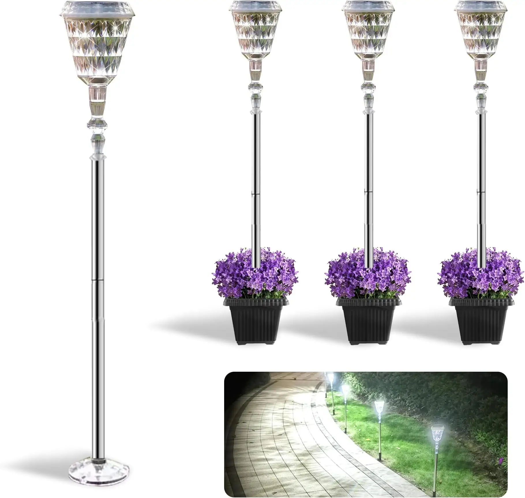 Luci da esterno lampada solare giardino paesaggio lanterna via luce telecomando impermeabile IP65 colore cambia LED luminoso