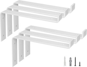La scaffalatura <span class=keywords><strong>a</strong></span> parete in metallo nero industriale rustico supporta staffa <span class=keywords><strong>per</strong></span> ripiano vintage resistente <span class=keywords><strong>a</strong></span> goccia addensa la staffa da 6x9,25 pollici L - Product Image 4