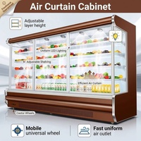 Lemari Pendingin Display Air Curtain Berkinerja Tinggi, Model Terbuka Multideck untuk Pusat Perbelanjaan, Food Court, dan Ritel