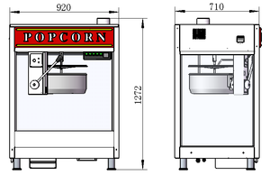 Máquina de Palomitas de Maíz Comercial de Acero Inoxidable - Capacidad de 48 oz, Alto Rendimiento, Multivoltaje (220V/380V), Diseño Fácil de Limpiar para Cines - Product Image 4