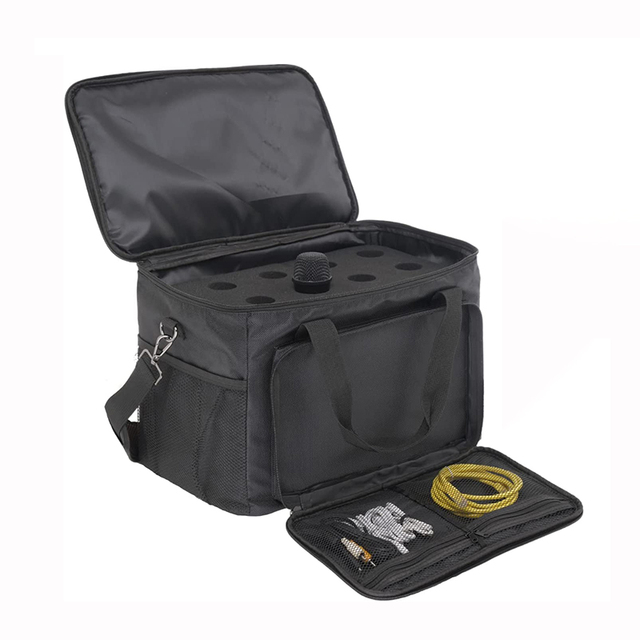 Wireless Microphone Case with Foam Waterproof Microphone Storage and Carrying Bag for Travel Padded Microphone Carry Bag