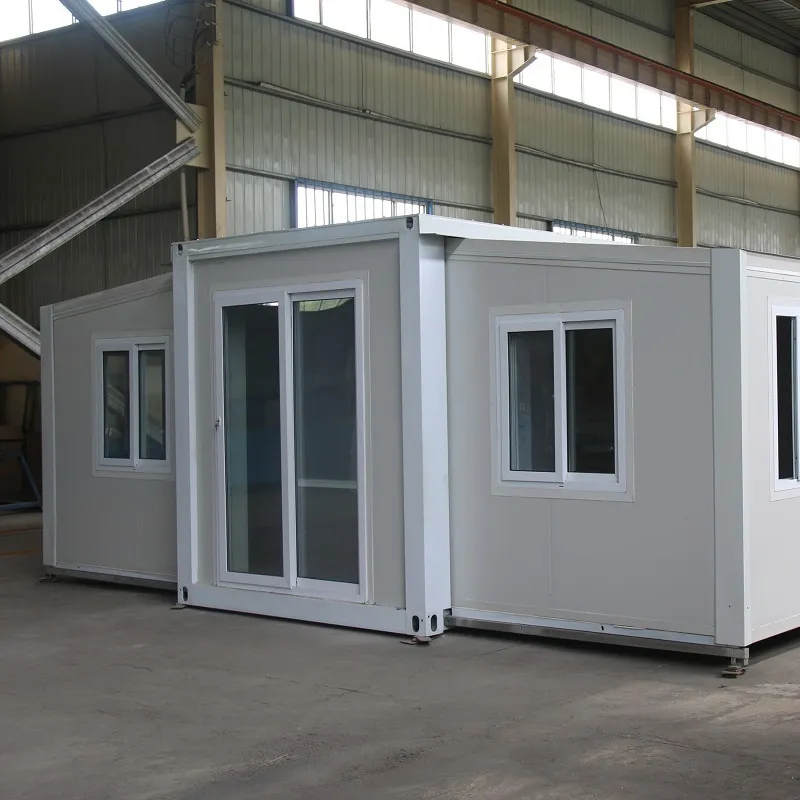 Rumah modular mini Cina dapat diperluas 10 kaki 15 kaki kemasan datar rumah mewah portabel dengan kamar tidur kamar mandi