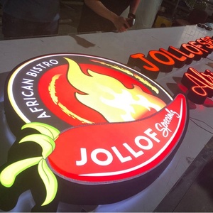 <span class=keywords><strong>Tienda</strong></span> exterior personalizada 3D LED canal letra caja de luz de Metal frontal iluminado barbacoa restaurante hamburguesa cafetería signo - Product Image 4