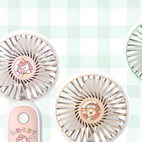 Nouveau Mini Ventilateur Portable 2026 Rechargeable USB avec Support Téléphone, 3 Vitesses, 300mAh, Design Cartoon Mignon