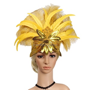 <span class=keywords><strong>Coiffe</strong></span> en plumes fantaisie faite à la main en usine pour Halloween Chapeaux d'église de salutation pour décoration de cheveux de la vie quotidienne pour femmes - Product Image 1