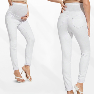 Automne hiver <span class=keywords><strong>jean</strong></span> de maternité taille haute pour femmes respirant Slim-Fit Denim pantalon décontracté avec soutien du ventre et des fesses - Product Image 3