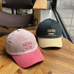 1998 Corduroy <b>Baseball</b> <b>Cap</b> Unisex Spring Autumn Shade Hat Color Block Design - Product Image 2