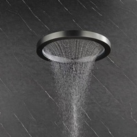 Ensemble de robinetterie de douche thermostatique moderne en laiton et céramique, mitigeur à poignée unique, barre coulissante, pommeau de douche mural effet pluie, finition brossée, pour hôtels et villas