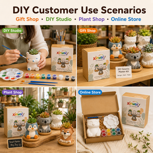 Kit de Bricolage <span class=keywords><strong>pour</strong></span> Enfants : Pot à Succulentes en Céramique à Peindre Soi-même en Forme d'Animal, <span class=keywords><strong>Poterie</strong></span> Non Émaillée, Mini Pot de Fleurs, Décoration de Bureau - Product Image 2