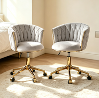 Fauteuil pivotant réglable avec structure en fer pour bureau, maison, hôtel, salon, chambre, manucure et loisirs