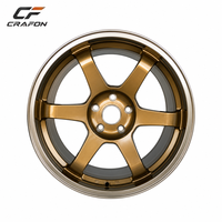 Jantes en alliage classiques CF 4*100 5*114.3 Bronze 6 branches, compatibles avec les modèles JDM rétro AE86 S13 S14 S15 R32 NA NB Civic EK