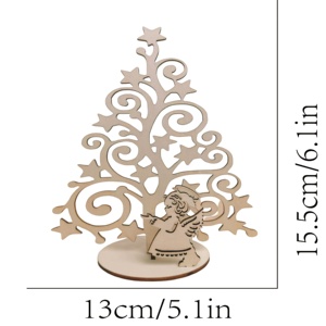 Albero di Natale in Legno Puro con Design Facile da Riporre e Struttura Resistente, Perfetto <span class=keywords><strong>per</strong></span> Appartamenti - Product Image 6