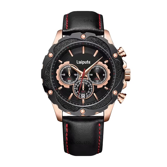 Laipute Custom Luxury Men's Quartz Chronograph Watch Comfortable Stainless Steel Texture Leather Strap Top Brand Watch