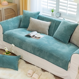 Funda <span class=keywords><strong>de</strong></span> Sofá Nórdica Moderna <span class=keywords><strong>de</strong></span> Felpa, Antideslizante, con Rayas, <span class=keywords><strong>de</strong></span> Terciopelo Cristal, para Otoño e <span class=keywords><strong>Invierno</strong></span> - Product Image 4