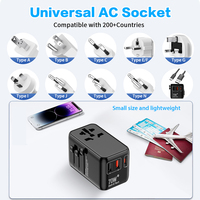Worldplug 70W GaN chargeur rapide universel C câble de charge adaptateur de prise de voyage international pour téléphone portable 20W pour voyage