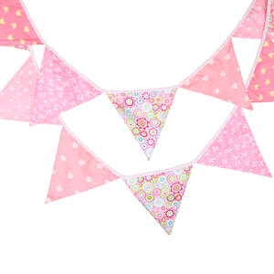 Розовый День Святого Валентина хлопковый баннер с принтом натянутого флага домашний декор Вымпел на открытом воздухе Свадебная вечеринка Детский сад овсянка - Product Image 1