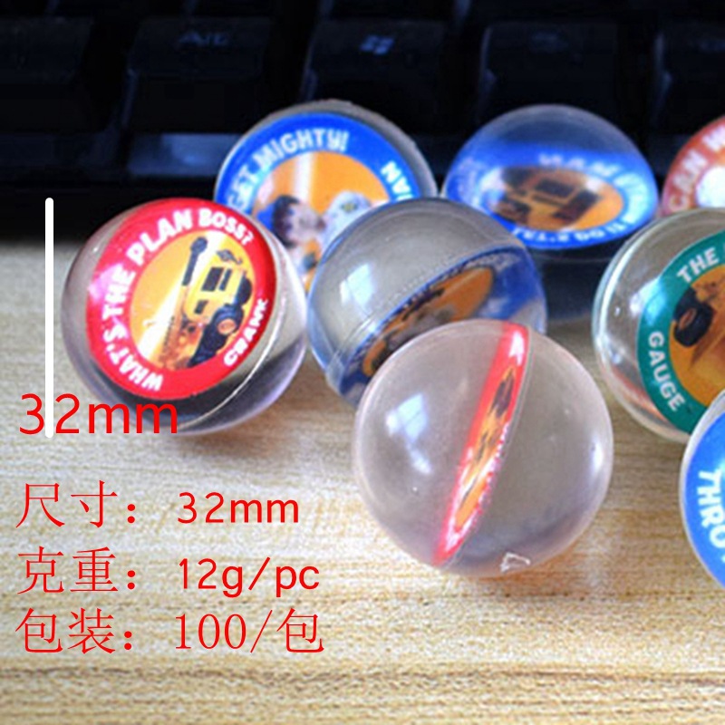 Bola elástica transparente para tarjetas de 30 mm.