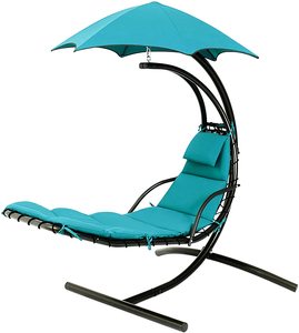 Chaise longue suspendue Danlong Outdoor Dream Chair en acier courbé avec coussin intégré et auvent amovible - Product Image 3