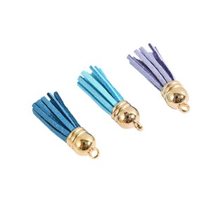 Multicolor Suede Leather Tassel <b>Charms</b> Metal Cap Tassel Pendants With Jump Ring for Keychain Bag Ornament DIY Jewelry Craft - Product Image 6