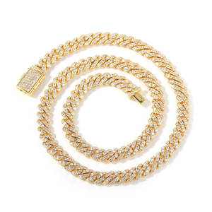 Collana e Bracciale Miami Cuban Link Placcati Oro 18K, Stile Sottile, 6MM, per Uomo e Donna, Gioielli che Superano il Test del Diamante - Product Image 4