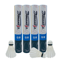 Volants de badminton Tournament Air en plumes d'oie droites naturelles, avec base en liège, durables, classe A