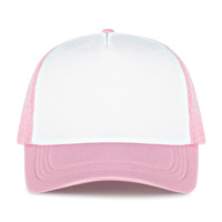 Cappellino da Baseball in Rete per Bambini, Bianco e Rosa, Traspirante, Protezione Solare, Unisex, Primavera-Estate, Casual, Personalizzabile con Ricamo, in Cotone, per Esterni