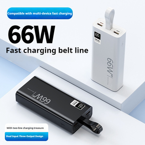 Trend ürünleri büyük kapasiteli hızlı şarj LED ekran PD 20W 66W güç banka 30000mAh USB-C outputcharging şerit cabl