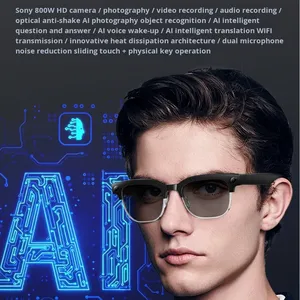 Nouvelles <span class=keywords><strong>lunettes</strong></span> intelligentes IA 2026 avec reconnaissance d'objets, caméra 8MP, réduction de bruit double micro, vidéo POV 1080P, enregistrement intelligent W630 - Product Image 5