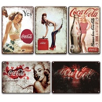 En gros Plaque Métallique Décorative Murale Rétro Publicité Cola Vintage