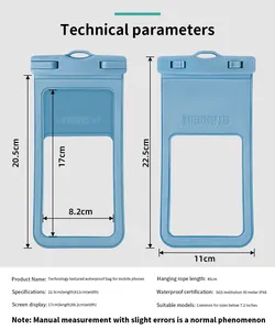 PUウォータースポーツアウト防水携帯電話ケースIPX8PVC携帯電話ポーチドライバッグ多機能タッチスクリーン携帯電話バッグ