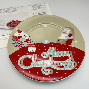 Assiettes <span class=keywords><strong>de</strong></span> <span class=keywords><strong>Noël</strong></span> Dîner décoratif Plats <span class=keywords><strong>de</strong></span> <span class=keywords><strong>Noël</strong></span> en céramique <span class=keywords><strong>Vaisselle</strong></span> Assiette en <span class=keywords><strong>porcelaine</strong></span> <span class=keywords><strong>de</strong></span> 10 pouces Plats - Product Image 2