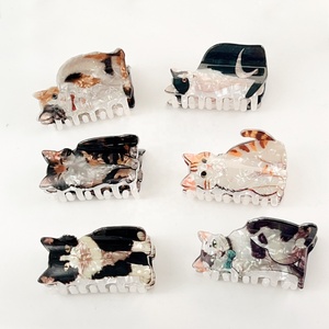 Nouvel Arrivage Pince à Cheveux Douce Motif Chat <span class=keywords><strong>de</strong></span> Dessin Animé, Pince Requin, Accessoire pour Chignon Arrière <span class=keywords><strong>de</strong></span> la Tête pour Femme, Logo Personnalisé - Product Image 5