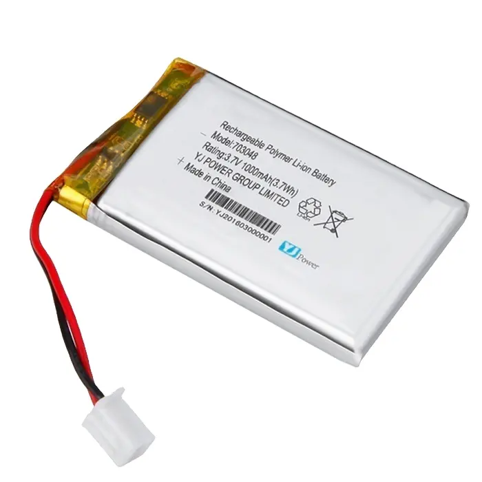 YJ OEM/ODM Rechargeable lithium polymer battery KC UI certified 3.7v 703048 1000mAh battery for digital product