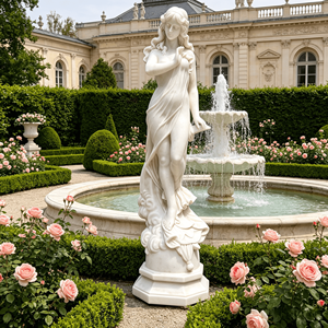 Sculpture de David en marbre blanc grandeur nature, sculpture classique en marbre sculptée à la main pour la décoration de place publique en extérieur - Product Image 3