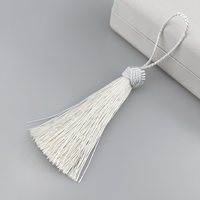 Erkoumi – Nouvelle frange à pompon en polyester blanc de 16 cm, style chinois écologique, pour sac, rideau, coussin, pendentif, accessoires de décoration