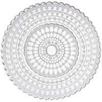Assiette de présentation en verre transparent pour location de mariage, dessous de plat en verre transparent gaufré pour la décoration de table de banquets et événements de luxe