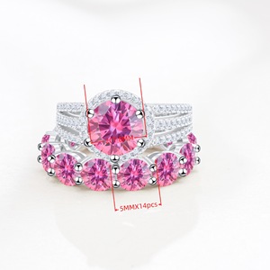 Best Hotsell 100% 925 <b>Sterling</b> <b>Silver</b> VVS 9CT pink Oval Moissanite Engagement <b>Ring</b> <b>Set</b> for Women with GRA - Product Image 1