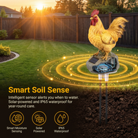 Lampe solaire d'extérieur étanche en résine en forme de coq, luminaire de sol pour pelouse, idéal pour la décoration de parcs, de places publiques et de paysages de Noël