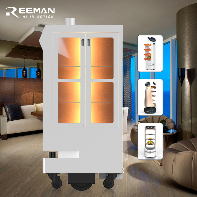 Reeman Intelligent Delivery Robot with Recycle Service for Medical Hotel Office Use 10400mAh Battery