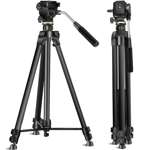 QZSD Q1750 Aluminum Tripod Hydraulic Damping Photography Level and Tripod Mobile Phone with Quick Release Digital Video Camera.