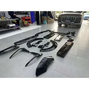 Runde bahan serat kaca untuk 19-24 Audi Q7 Upgrade pada gaya Wide Body Kit Tuyere bungkus sudut roda alis sisi rok Spoiler